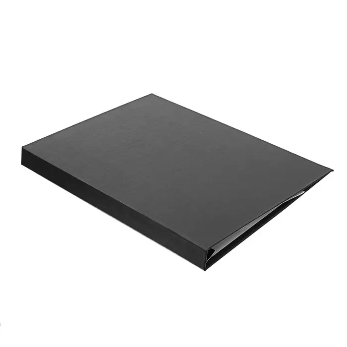 Папка для дипломных работ (Без надписи), бумвинил, гребешки/сутаж, без бумаги, чёрная, (вместимость до 150 листов)