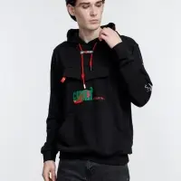 Худи унисекс с карманом на груди Chest Pocket, черное, размер XL/2XL