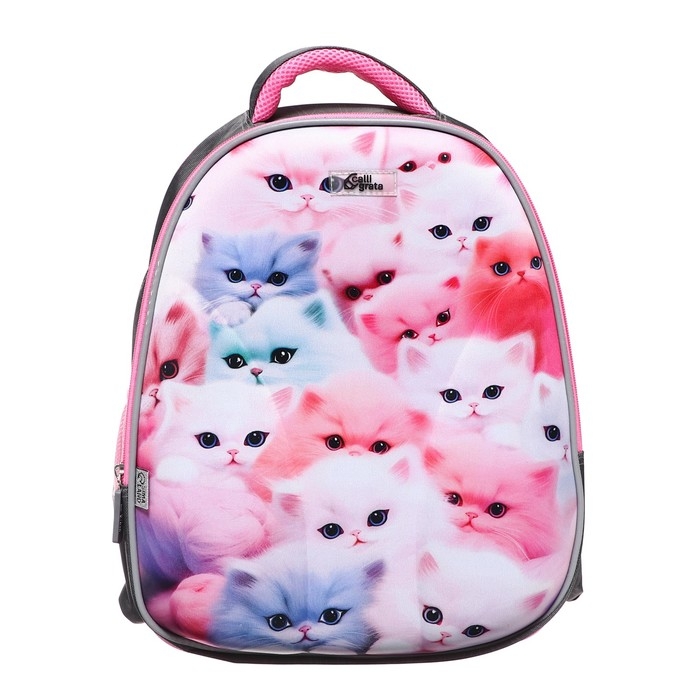Рюкзак каркасный Calligrata Рюкзак каркасный Calligrata "Котята", 39х30х14 см, для девочки