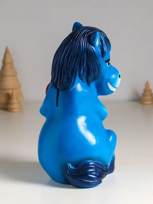 Копилка "Лошадь с сердцем" 23.5 см, синий