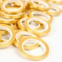 Лента  декоративная, 4 мм&times; 4 м, цвет золотой, набор 100 штук