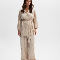 Костюм женский (жакет и брюки) KAFTAN Velvet, размер 48-50, бежевый