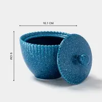 Сахарница Доляна &laquo;Коралл&raquo;, 300 мл, d=10.1 см, фарфор, синяя