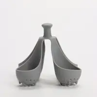 Подставка для варки и хранения яиц, 4 ячейки, 15&times;15&times;5 см, пластик, серая