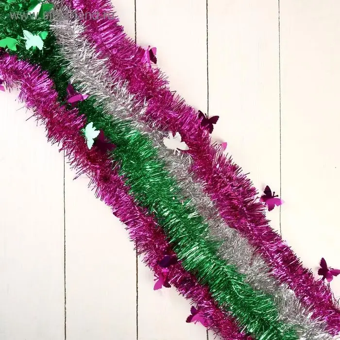 Мишура новогодняя «Зимнее волшебство. Бабочки», d=6 см, 200 см, МИКС Мишура новогодняя «Зимнее волшебство. Бабочки», d=6 см, 200 см, МИКС