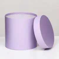 Коробка подарочная круглая, шляпная, сирень, 18&times;18 см