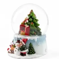 Снежный шар &laquo;Сани с подарками у ёлочки&raquo;, d=6.5 см, 6.5&times;7.5&times;9.5 см