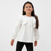 Рубашка для девочки KAFTAN, размер 32 (110-116), цвет белый
