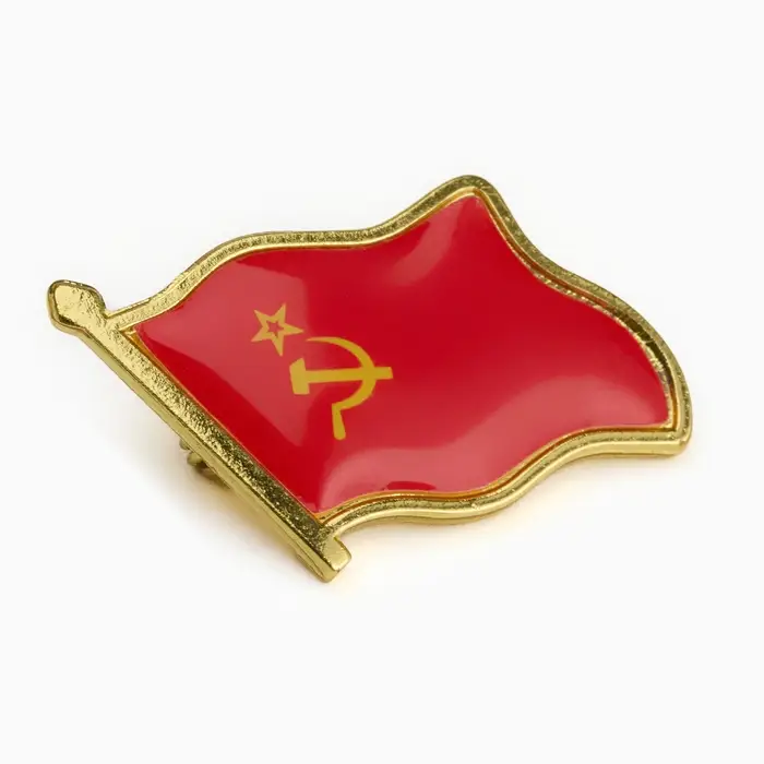 Значок «Флаг СССР», 2×3 см, цвет красный в золоте Значок «Флаг СССР», 2×3 см, цвет красный в золоте