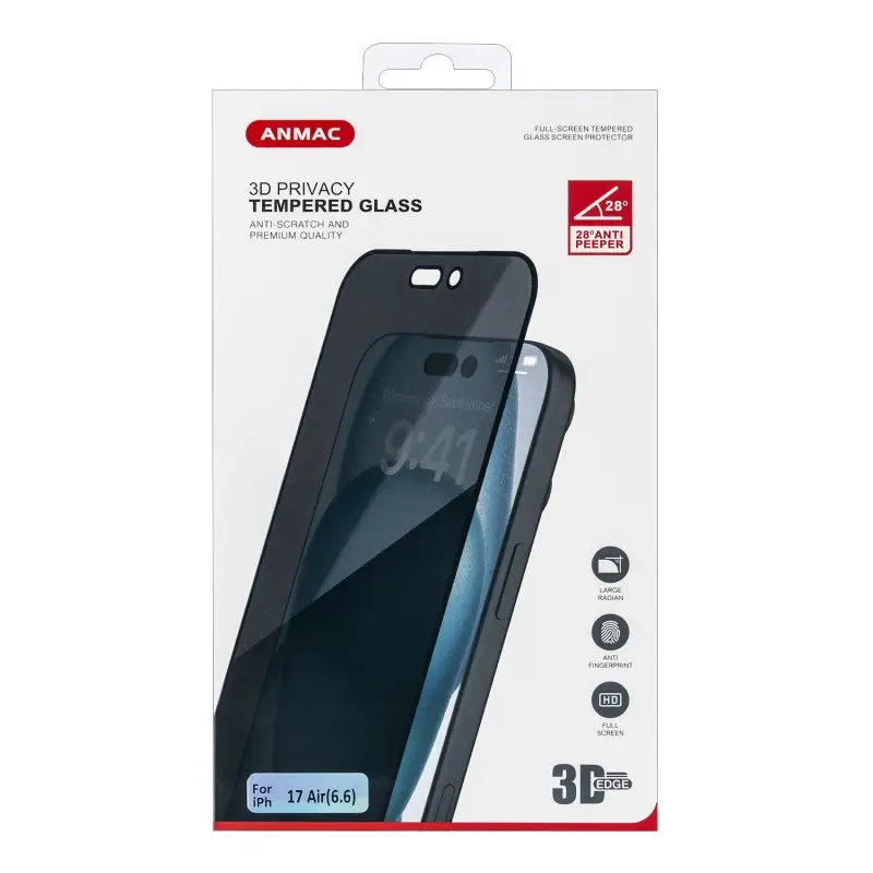 Защитное стекло для iPhone 17 Air ANMAC 3D Privacy с сеточкой Арт. 1137558
