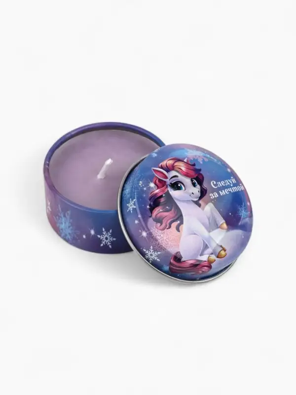 Свеча ароматическая новогодняя в банке «Следуй за мечтой» аромат лаванда, 4.8 см Свеча ароматическая новогодняя в банке «Следуй за мечтой» аромат лаванда, 4.8 см