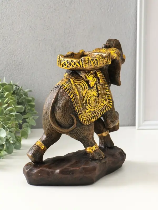 Копилка для денег &laquo;Слон счастья&raquo;, гипс под золото, 27&times;30&times;19 см