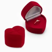 Футляр под серьги, кольцо &laquo;Сердце&raquo;, бархатный, 5.2&times;4.6 см, бордовый