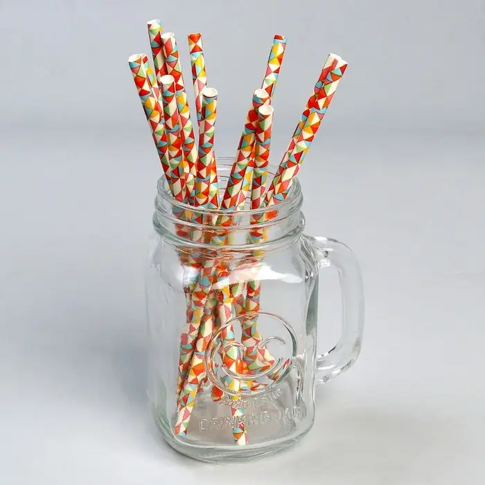 Трубочки для коктейля «Ромбики», в наборе 12 штук Трубочки для коктейля «Ромбики», в наборе 12 штук