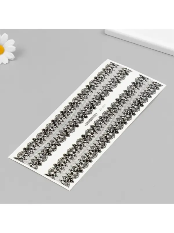 Переводные тату на тело чёрные «Ажурные подвязки», 24×10.5 см