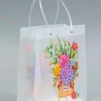 Пакет подарочный прозрачный &laquo;Букет цветов&raquo;, 22&times;10&times;24 см