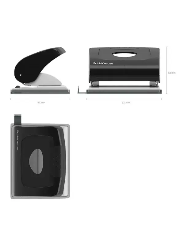 Дырокол ErichKrause Elegance, до 20 листов, диаметр прокола 5.5 мм, расстояние между проколами 80 мм, МИКС