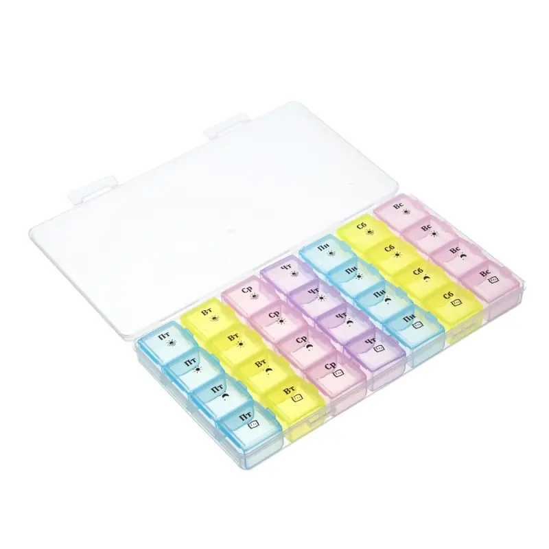 Бокс для таблеток тм VETTA, 28 ячеек, пластик, 19,5х11см