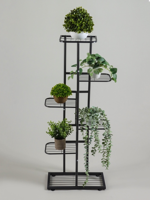 Подставка для цветов Greengo, 6 полок, 44 × 22 × 105 см, напольная, металл, тёмно-серая Подставка для цветов Greengo, 6 полок, 44 × 22 × 105 см, напольная, металл, тёмно-серая