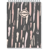 Блокнот А5,40л,клетка,метал.гребень,цв.обложка Стильный Офис 2935 в ассорт