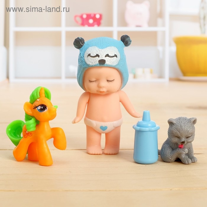 Пупс «Малышка» с питомцами, с аксессуарами, МИКС Пупс «Малышка» с питомцами, с аксессуарами, МИКС