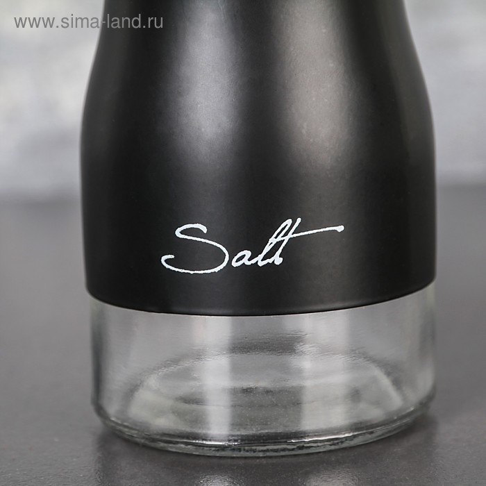 Солонка стеклянная «Стиль», 160 мл, надпись МИКС Солонка стеклянная «Стиль», 160 мл, надпись МИКС