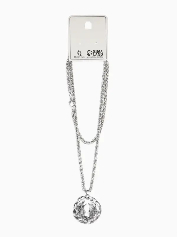 Кулон-оберег &laquo;Волки&raquo;, воют на луну, цвет чернёное серебро, 59 см