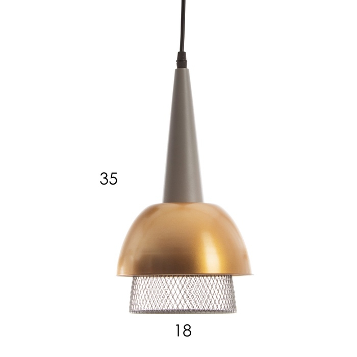 Светильник Светильник "Лакки" 1х40Вт Е27серо /золотой 18х18х35(135)см