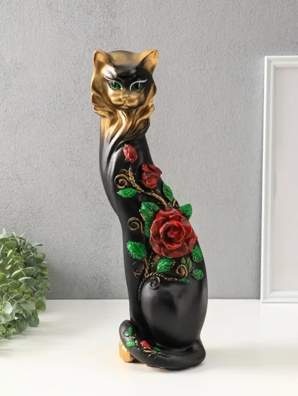 Копилка для денег &laquo;Кошка Маркиза с большой розой, 46&times;18&times;15 см