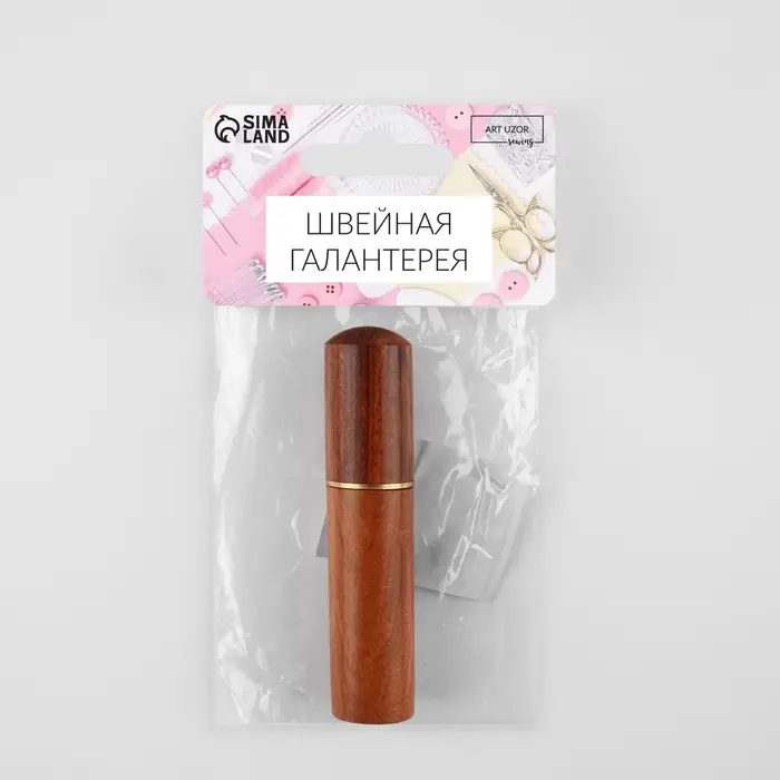 Игольница-туба, 8.5&times;1.7&times;1.7 см, коричневая