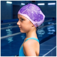 Шапочка для плавания детская ONLYTOP Swim «Цветы», тканевая, обхват 46-52 см