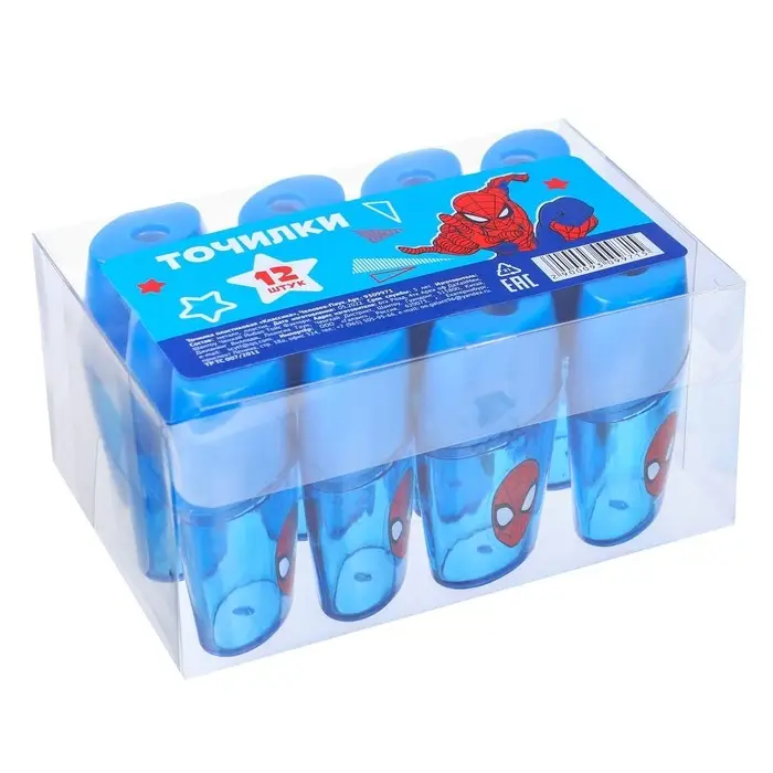 Точилка пластиковая, синяя, «Человек-паук» Точилка пластиковая, синяя, «Человек-паук»