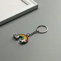 Брелок металл, эмаль "Радуга с облаком и звездой" 3х3,9х0,5 см