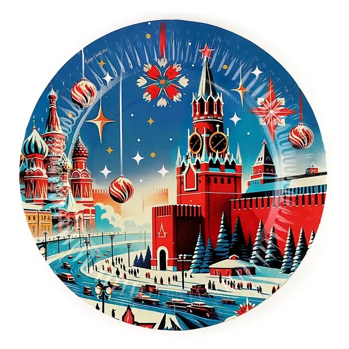 Тарелка одноразовая бумажная «С Новым годом», 18 см