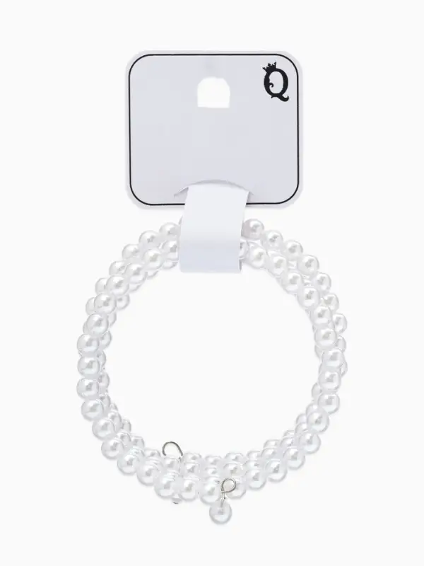 Браслет пружинка &laquo;Жемчуг. Невеста&raquo;, d=5.5 см, бусина 5 мм, 3 ряда, белый