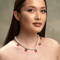 Бусы жемчужные &laquo;Вишня&raquo;, цветные в золоте