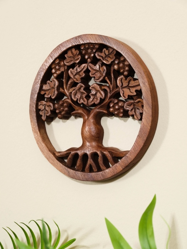 Панно "Древо жизни" дерево суар, 20х20х2 см