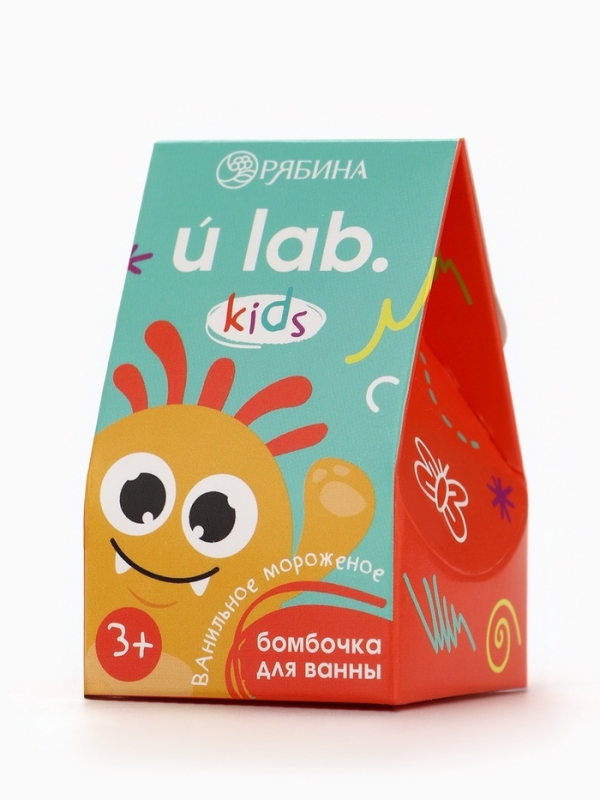 Детский бурлящий шар «Монстрики», аромат ванильное мороженое 40 г, URAL LAB Детский бурлящий шар «Монстрики», аромат ванильное мороженое 40 г, URAL LAB