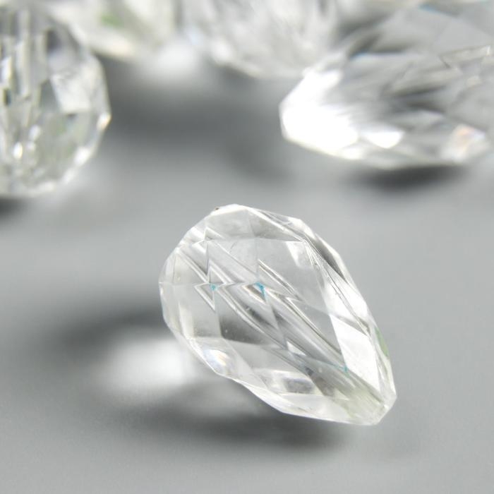 Бусины для творчества пластик Бусины для творчества пластик "Кристалл-капля" набор 20 гр 2х1,3х1,3 см