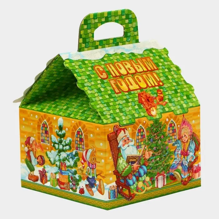 Подарочная коробка новогодняя с заданиями по мотивам известных сказок «Домик малый» 120×12 см Подарочная коробка новогодняя с заданиями по мотивам известных сказок «Домик малый» 120×12 см