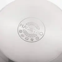 Кастрюля Magistro Klimena, 4.6 л, слив для воды, капсульное дно, индукция, нержавеющая сталь, AISI - 201, хромированная