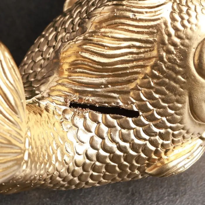 Копилка для денег &laquo;Рыбка&raquo;, гипс, золотая, 20&times;12&times;15 см