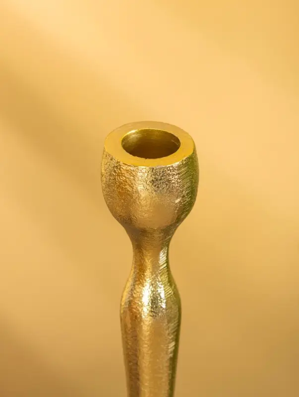 Подсвечник  Подсвечник "Тепло" алюминий 28 см, цв. золото