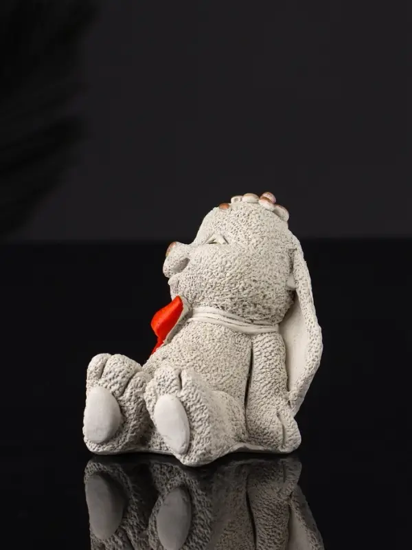 Фигура Фигура "Кролик с бантом" 7 см, серый