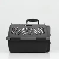 Переноска для животных, 40&times;32&times;26, с пластиковой дверью, серая