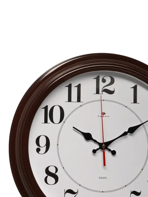 Часы настенные, интерьерные &laquo;Рубин&raquo;, бесшумные, d=35 см, коричневые