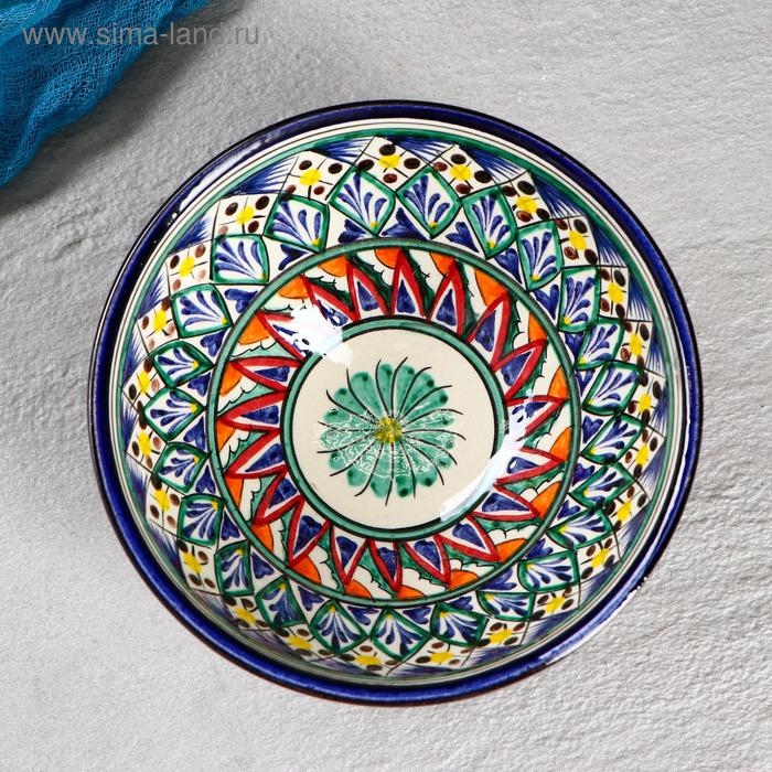 Коса Риштанская Керамика  Коса Риштанская Керамика "Цветы" 15 см, малая, синяя