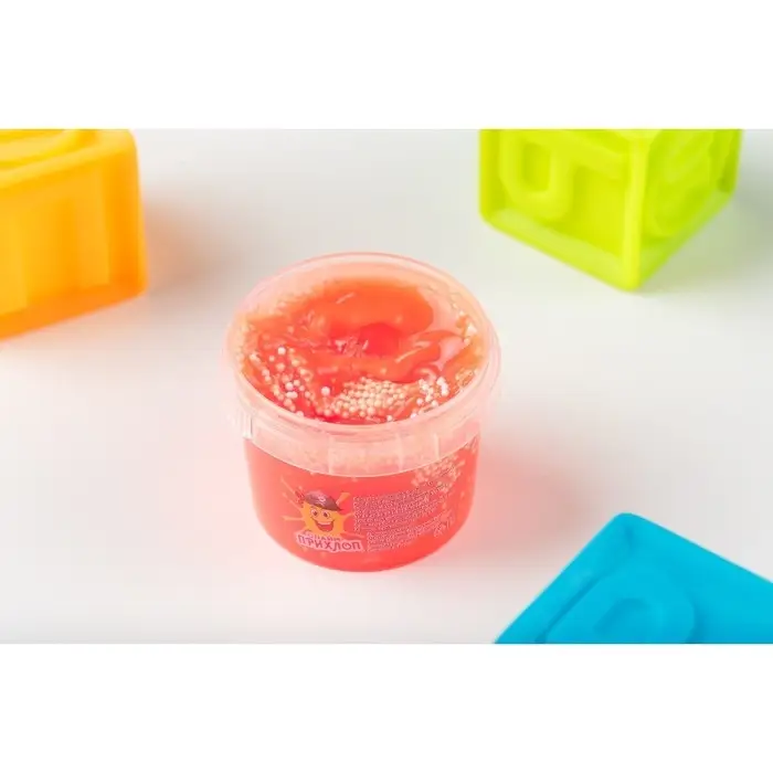 Слайм «Мальчик пират» Оранжевый с шариками, 90 г