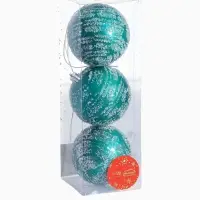 Ёлочные игрушки &laquo;Джейн&raquo;, шары новогодние, набор 3 шт., d=8 см, голубой