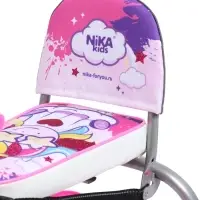 Снегокат Twiny 2+ с единорогом, со спинкой, с родительской ручкой, розовый, TW2-M/EP Nika Kids